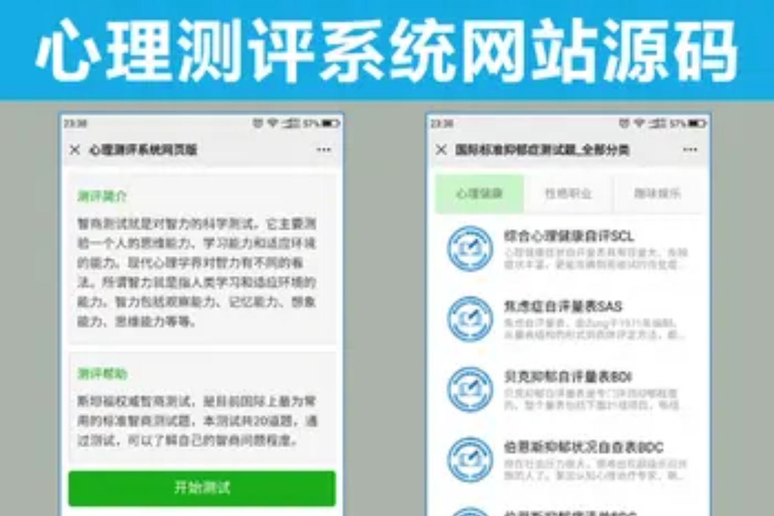 付费心理测试网站源码、心理测试H5变现源码、心理测评网站源码